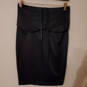 High waisted tuxedo skirt